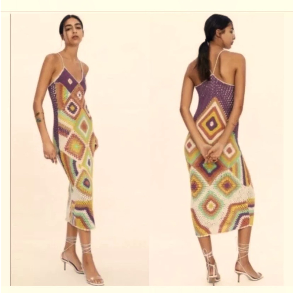 Crocheted maxi summer dress